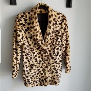 🧥VINTAGE ANIMAL PRINT FAUX FUR BLAZER